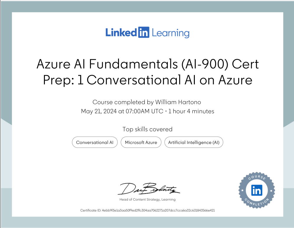 Azure Conversational AI Certificate