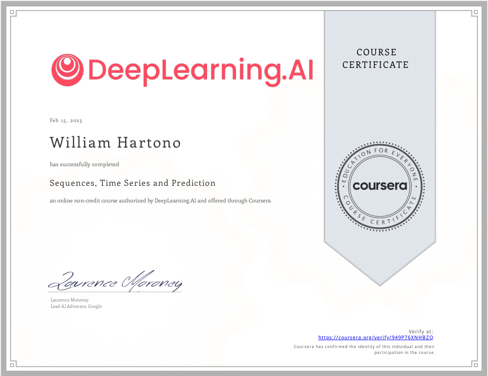 DLAI Sequence Time Series and Prediction
