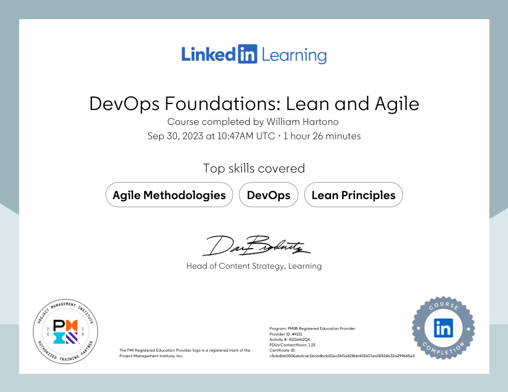 DevOps Foundations Lean and Agile PMI